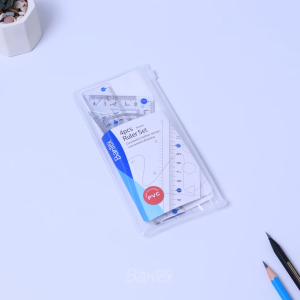 Bantex Penggaris Matematika / Ruler Set 4 Pcs Elastis Tahan Lama BE5005