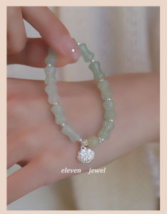 Natural East Ling Stone Bracelet Womens S925 Silver Lock New Chinese Style Ancient Fashion Small Audience Gift Bracelets