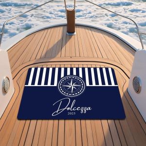Thảm Trải Sàn Chống Trượt VIKAMA Marine Wind Anchor Stripe Thảm Trải Sàn Bằng Vải Polyester Thấm Hút Ngoài Trời Cho Hiên Nhà Ban Công Trang Trí Nhà Cửa Phong Cách Hiện Đại
