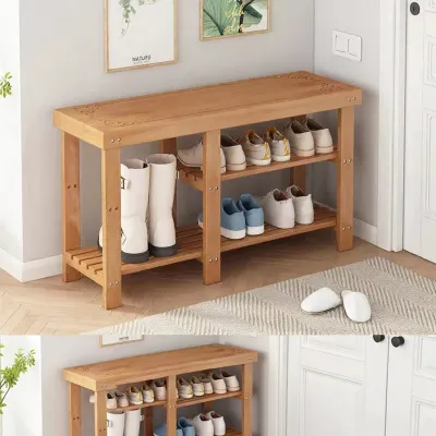 Bamboo Shoe Storage Bench with Seat
