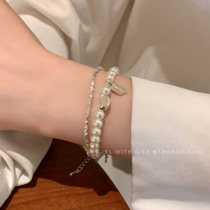 Exquisite Silver Pearl Bracelet for Women Luxury Minimalist High-End Feeling Stackable Hand Jewelry New 2025 Fashion Trend