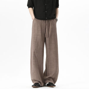 LIUBU | Retro Style Male Fashion Knit T-Shirt and Linen Pants Two-Piece Set