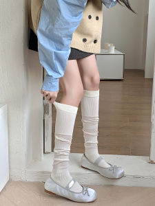 Japan fashion JK Knee-Length Calf Socks Womens Summer Thin Ballet Style Korean Series Pile Socks Hose Slimming Breathable Stockings