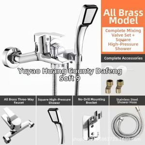 Frost-Resistant Three-Part Shower Faucet for Bathtub