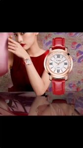 Jam Tangan Wanita Original Asli Air Net Langit Merah Versi Korea Fashion Temperamen Sederhana Jam Tangan Wanita Berlian Imitasi Musim Panas Ringan Mewah Niche