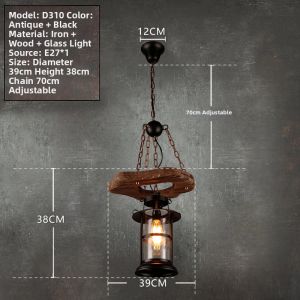 Pheashine | Vintage Industrial Style Wooden Ship Lamp Pendant