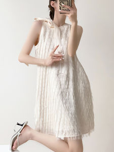 French Style Off-Shoulder Sleeveless Halter Dress Spring Summer