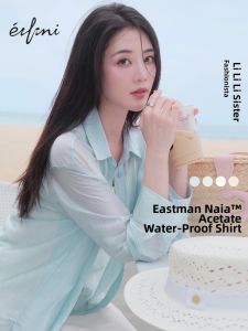 Eifini | Áo Blouse Acetate Thoáng Khí Chất Liệu Nhẹ