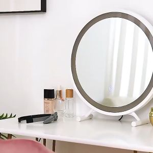 กระจกแต่งหน้า มีไฟ LED กระจกโต๊ะเครื่องแป้ง กระจกไฟ กระจก กระจกแต่งหน้าไลฟ์สด กระจกมีไฟ กระจกมินิมอล สไตล์เกาหลี ◻️พร้อมส่ง◻️