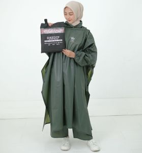 Setelan Jas Hujan Ponco Kelelawar Jas hujan Dewasa Jumbo Pria Dan Wanita Tebal Elastis