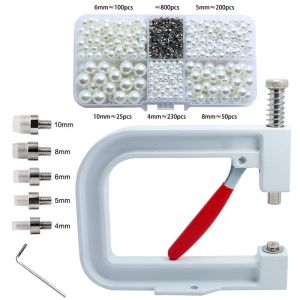 Upgraded Version Manual Beading Machine No Hole Pearl Hand Press Tool Four Claw Bead Jewelry Accessories Handmade Fashion Accessories