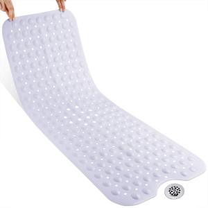 1pc Bath Mat Large Non Slip Bathtub & Shower Mat Extra Long 40"x16" Bathroom Mats For Tub Nonslip Anti Slip Bathmats