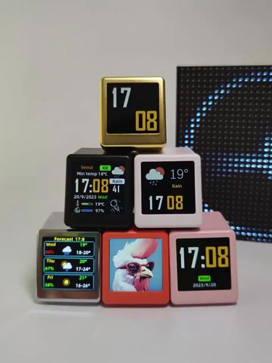 Small Portable Smart Wifi Weather Station Display Weather Temperature Humidity Time Alarm Clock Desktop Decoration