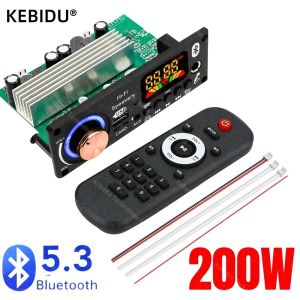 KEBIDU | Bluetooth 5.3 DIY 200W Amplifier MP3 Decoder Board 12V Microphone FM Radio TF USB Car Audio Music Player Speaker Volume Control