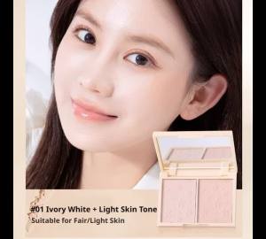 Phấn Phủ Dạng Nén Lâu Trôi Kiểm Soát Dầu Mịn Màng Mềm Mại Trang Điểm Nền Mỏng Nhẹ 2 Màu Kem Che Khuyết Điểm Cho Mọi Loại Da