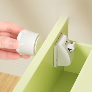 Child Safety Lock Drawer And Cabinet Door Anti-opening Invisible Magnetic Lock No Drilling Required Multi-functional Secure Buckle