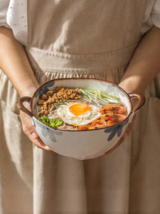 MODERN SWEETHOME | Blue Underglaze Large Soup Bowl Ceramic