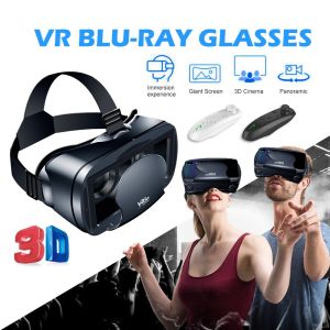 Virtual Reality 3D VR Headset Smart Glasses Helmet for Smartphones Cell Phone Mobile 4.7-7 Inches with Controllers