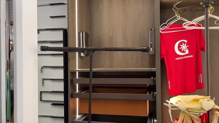 Pull-Down Clothes Hanging Rod Double Buffered Automatic Return High ...