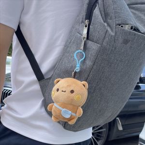 Cute Bubu Dudu Plush Toy Stuffed Plush Panda Keychain Kawaii Fluffy Brown Bear Toy Doll Soft Bag Pendant Couple Birthday Gifts