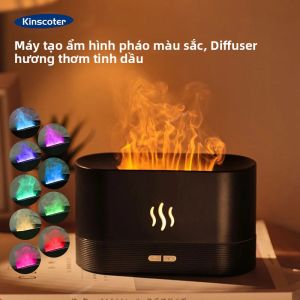 Kinscoter Hương Thơm Khuếch Tán Tinh Dầu Phun Sương Tạo Ẩm Không Khí Siêu Âm Thanh Mát Phun Sương Tạo Phun Sương Tạo Ẩm Hình Ếch Con Led Tinh Dầu Ngọn Lửa Đèn Difusor
