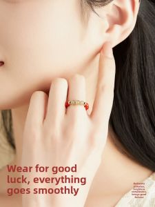 QINGXIANGTAI | Antique Style And Unique Design Jade and Cinnabar Ring