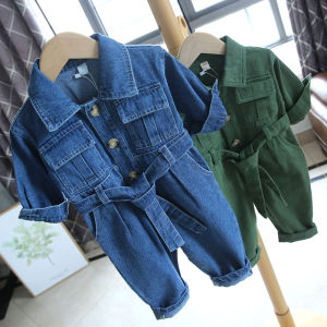 Spring and Autumn Clothing Childrens Clothing Trendy Child K-style Kids Denim Coveralls Babys Romper Boys and Girls Romper Outwear