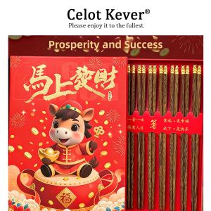 Horse Year Gift Box Set Chicken Wing Wood Chopsticks