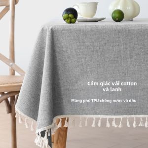 SANHANG | Oil and Water Resistant No-Wash Linen Tablecloth