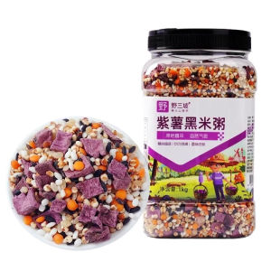 Nutritious Purple Sweet Potato Black Rice Porridge Grain Soup 1kg Canister Pregnant Women Eight Treasure Porridge Wild Sanpo