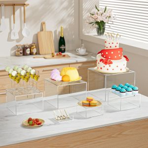 6pcs cake and dessert display stand stackable to save space suitable for party booths kitchen jewelry buffet stand brackets