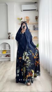 Humaira99 Gamis Syari Muslim Dress Hijab Muslimah Atasan Wanita Longdress Busui Terbaru Terlaris Pesta Lebaran Bahan Ceruty Babydoll Aisha8