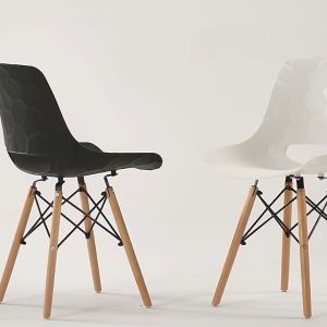 เก้าอี้พลาสติก สไตล์โมเดิร์น เก้าอี้เนกประสงค์ เก้าอี้ห้องอาหาร เก้าอี้ร้านกาแฟ ขาไม้ สไตล์โมเดิร์น YSB