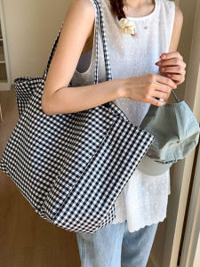 กระเป๋าผ้าใบทรงถือแบบลำลองขนาดใหญ่สำหรับเดินทางและออกไปข้างนอก กระเป๋าสะพายไหล่ผู้หญิง กระเป๋าถือแบบยูนิเซ็กซ์ กระเป๋าถือแบบสะพายไหล่แบบลำลอง