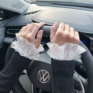 Áo Len Nữ Tay Giả Ren Đen Trắng Tay Giả Ngắn Tay Áo Bên Trong Tay Áo Còi Trang Trí Tay Áo Giả Mùa Thu 2024