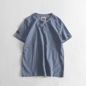 9 Colors with Hair! Washed Brushed Fabric! Export Mens Clothing Factory Balance Cargo with Logo Cut off Pure Color All Cotton Short Sleeve T-shirt Men