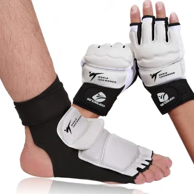 1 Pair Taekwondo Gloves Foot Protector MMA WTF Adult Child Hand Foot Protector Half Finger Boxing