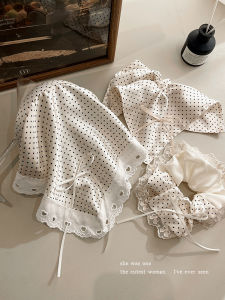 ริบบิ้นยางยืดลายจุดสำหรับผู้หญิง 2024 รุ่นใหม่ระดับไฮเอนด์พร้อมเคสหนัง หัวเข็มขัดยางยืด เครื่องประดับผม เครื่องประดับแฟชั่น