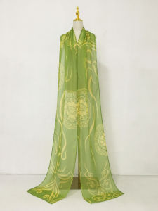 Elegant Long Dance Shawl Silk Chiffon Printed Dunhuang Flying Sky All-Match Classical Style Womens Hanfu Clothing