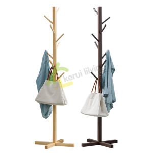 ราวแขวนเสื้อ Coat rack เสาไม้แขวนเอนกประสงค์ เสาแขวนหมวก แขวนกระเป๋า ราวแขวนเสื้อผ้า ราวแขวนผ้า ที่แขวนหมวก ราวไม้ มี 3 สีให้เลือก ราวแขวน