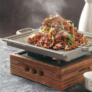 Creative Special Dish Dry Ice Tableware Homestay Personalized Atmosphere Dish Private Kitchen Bearer Roast Meat Tray Alloy Baking Tray