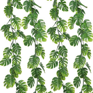170cm Artificial Hanging Plants Fake Tropical Plants Vines Plastic Monstera Leaves Turtle Leafs for Garden Wedding Home Decor