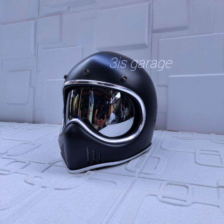 Helm retro full face hot sale custom