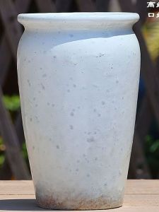 Handmade Rustic Ceramic Plant Pots Flower Vases Thick Clay Tall Old Pine Green Plant Flower Yuzhi Nine-Tailed Fox Straight Tube