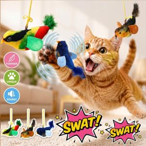 PawPulse【Local Stock】Hanging Squeaky Simulation Bird Plush Cats Pets Teasing Toys Interactive Cat Toys