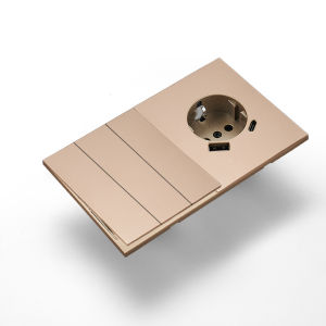 Skin Sensation USB A+C Rocker Switch Power Sockets Skin Feel Paint Wall Socket Integrated Panel Embedded Button Light Switch