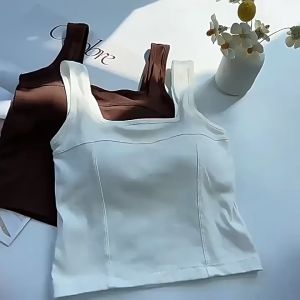 Áo 2 dây nữ Áo cổ vuông croptop CÓ MÚT NGỰC Chất liệu cotton mềm mại co giãn Kiểu dáng trẻ trung