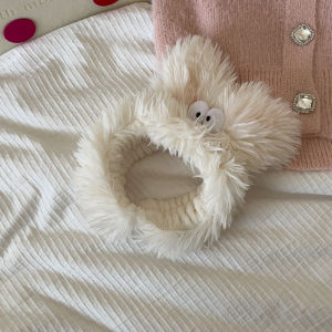 Ugly and Cute Big Eyes Dog Hair Band Girly Heart Cute Plush Face Wash Hair Band Hairpin Warm Confinement Headdress
