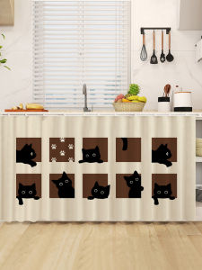Kitchen Cabinet Dustproof Pull Curtain Fabric Range Hood Smoke Proof Conceal Messy Items Door Drape Whole Piece Style