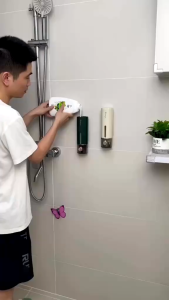 Hộp đựng sữa tắm dầu gội nước rửa tay chất liệu ABS gắn treo tường tiện lợi